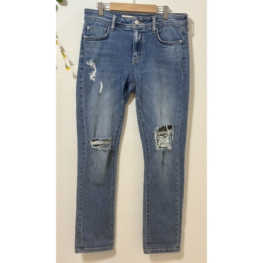 Pilcro By Anthropologie Women's Size 28 Slim Boyfriend Crop Medium Wash